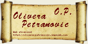 Olivera Petranović vizit kartica